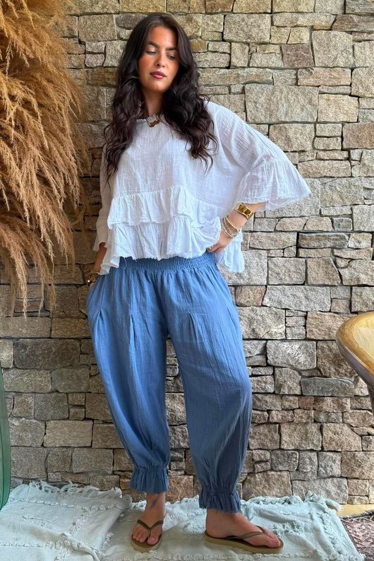 Sundaze Cheesecloth Bloomer Pant Denim